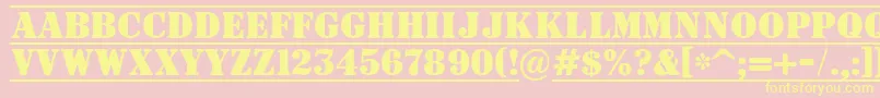 fuente ASignboardtituldcfr – Fuentes Amarillas Sobre Fondo Rosa