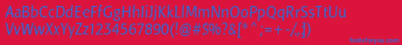 LinotypePisaLight Font – Blue Fonts on Red Background