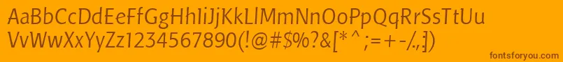 LinotypePisaLight-Schriftart – Braune Schriften auf orangefarbenem Hintergrund