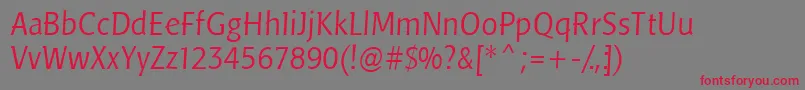 LinotypePisaLight Font – Red Fonts on Gray Background