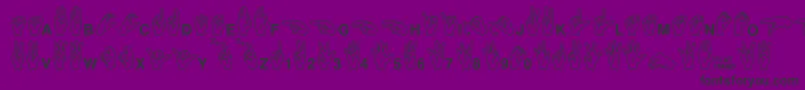 Fonte Minipicsasl – fontes pretas em um fundo violeta