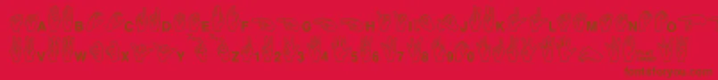 Weitere Informationen zur Minipicsasl-Schriftart Minipicsasl-Schriftart – Braune Schriften auf rotem Hintergrund