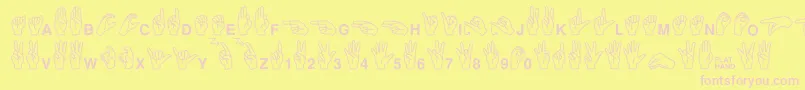 Minipicsasl Font – Pink Fonts on Yellow Background