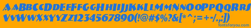 ABremencapsnrBolditalic Font – Blue Fonts on Orange Background