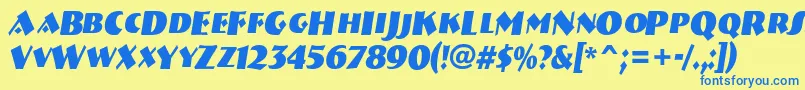 ABremencapsnrBolditalic Font – Blue Fonts on Yellow Background