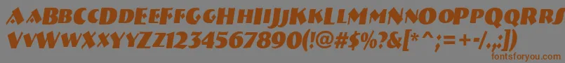 Шрифт ABremencapsnrBolditalic – коричневые шрифты на сером фоне