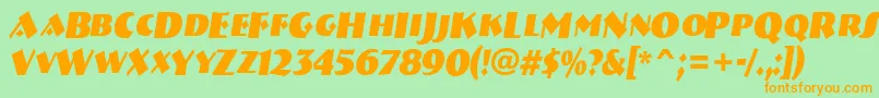 ABremencapsnrBolditalic Font – Orange Fonts on Green Background