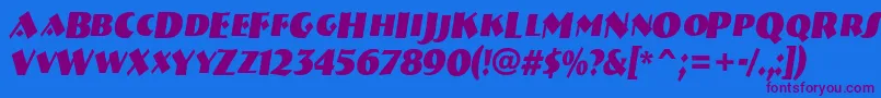 ABremencapsnrBolditalic Font – Purple Fonts on Blue Background