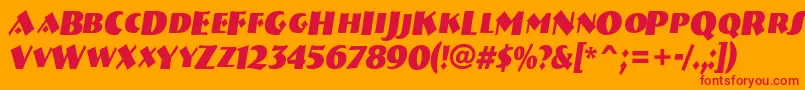 フォントABremencapsnrBolditalic – オレンジの背景に赤い文字