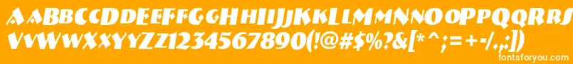 Шрифт ABremencapsnrBolditalic – белые шрифты на оранжевом фоне