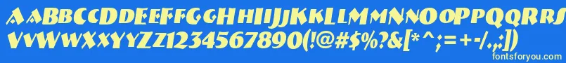 ABremencapsnrBolditalic Font – Yellow Fonts on Blue Background