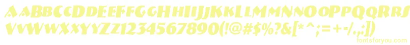 Czcionka ABremencapsnrBolditalic – żółte czcionki na białym tle