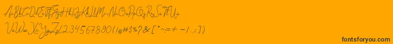 Cantilena Font – Black Fonts on Orange Background