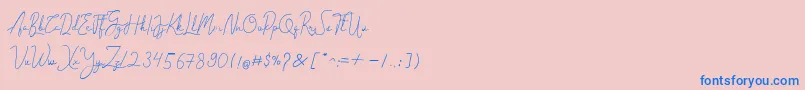 Cantilena Font – Blue Fonts on Pink Background