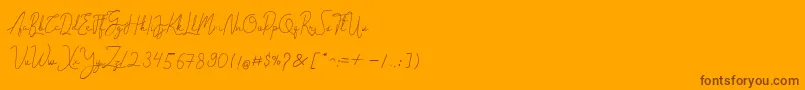 Cantilena Font – Brown Fonts on Orange Background