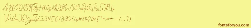 Cantilena Font – Brown Fonts on Yellow Background