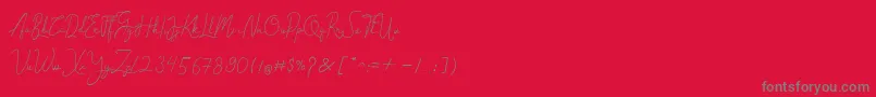 Cantilena Font – Gray Fonts on Red Background