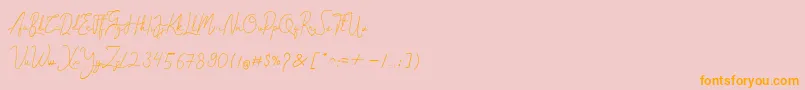 Cantilena Font – Orange Fonts on Pink Background