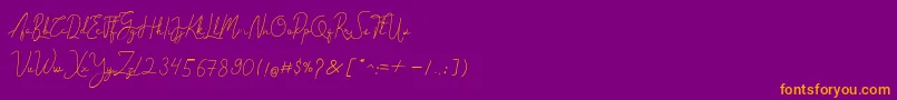 Cantilena Font – Orange Fonts on Purple Background