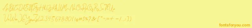 Cantilena Font – Orange Fonts on Yellow Background