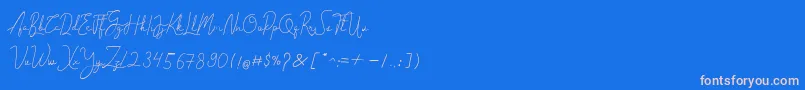 Cantilena Font – Pink Fonts on Blue Background