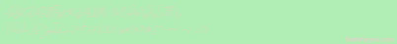 フォントCantilena – 緑の背景にピンクのフォント