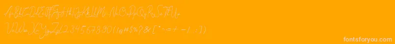 Cantilena Font – Pink Fonts on Orange Background