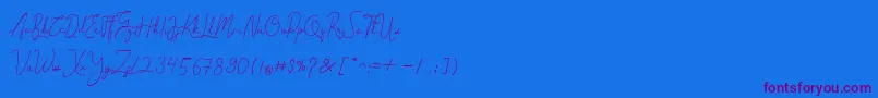 Cantilena Font – Purple Fonts on Blue Background