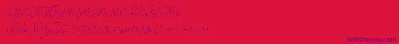 Cantilena Font – Purple Fonts on Red Background