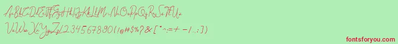 Cantilena Font – Red Fonts on Green Background