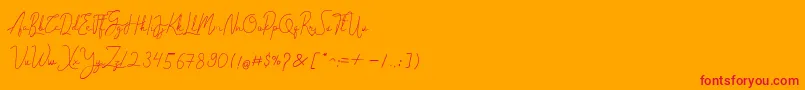 Cantilena Font – Red Fonts on Orange Background