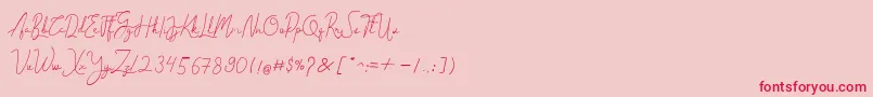 Cantilena Font – Red Fonts on Pink Background