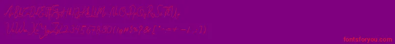 Police Cantilena – polices rouges sur fond violet