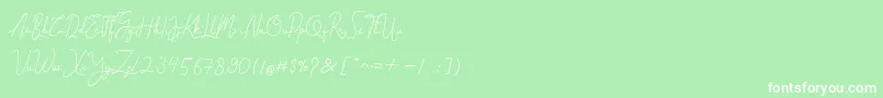 Cantilena Font – White Fonts on Green Background