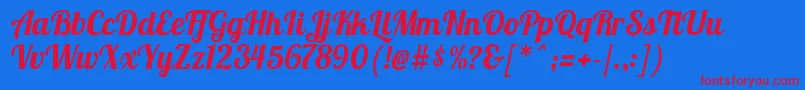 Lobster Font – Red Fonts on Blue Background