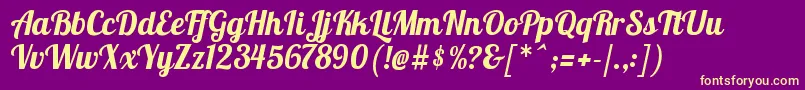 Lobster Font – Yellow Fonts on Purple Background