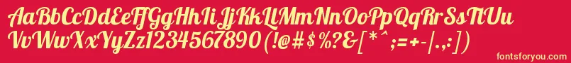 Lobster Font – Yellow Fonts on Red Background