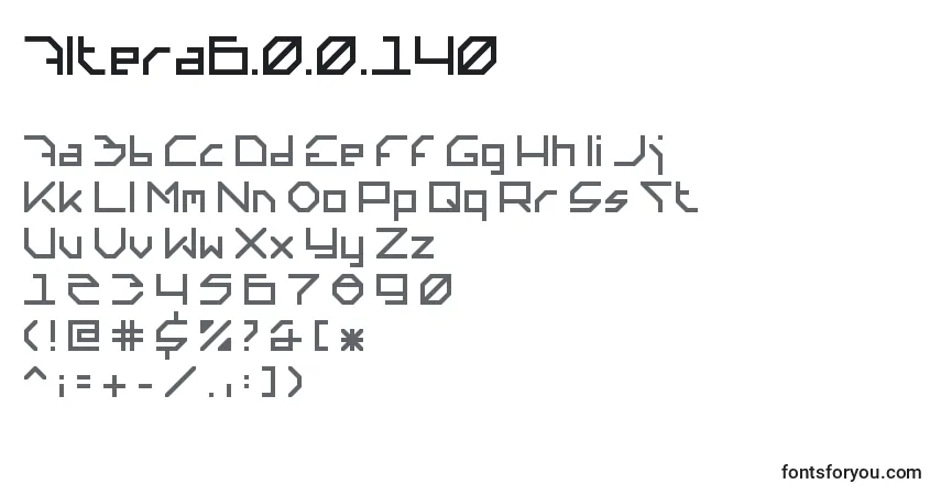 Fuente Altera6.0.0.140 - alfabeto, números, caracteres especiales
