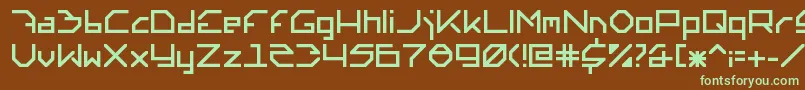 フォントAltera6.0.0.140 – 緑色の文字が茶色の背景にあります。