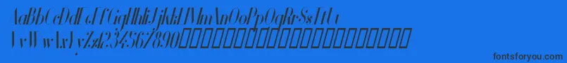VanityBoldNarrowItalic Font – Black Fonts on Blue Background