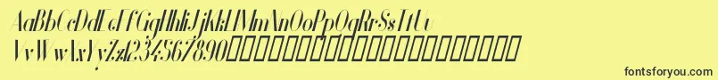 VanityBoldNarrowItalic Font – Black Fonts on Yellow Background