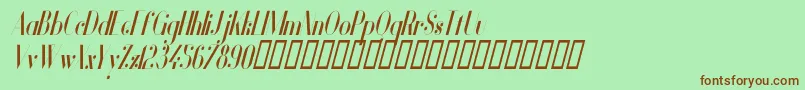 Police VanityBoldNarrowItalic – polices brunes sur fond vert