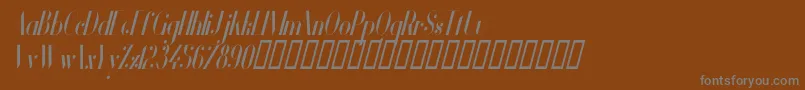 VanityBoldNarrowItalic-Schriftart – Graue Schriften auf braunem Hintergrund