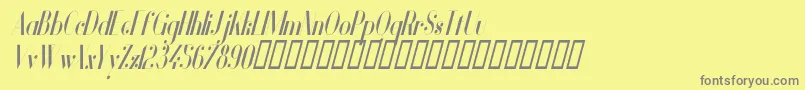 Шрифт VanityBoldNarrowItalic – серые шрифты на жёлтом фоне
