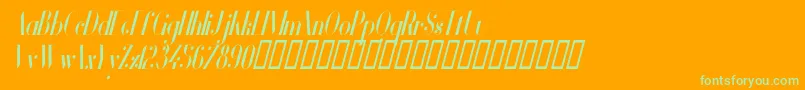 More about VanityBoldNarrowItalic Font VanityBoldNarrowItalic Font – Green Fonts on Orange Background