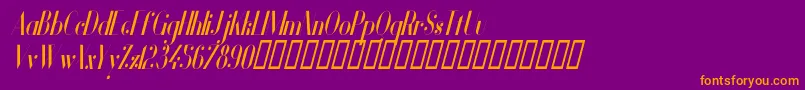 Police VanityBoldNarrowItalic – polices orange sur fond violet