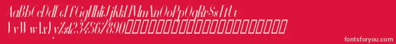 フォントVanityBoldNarrowItalic – 赤い背景にピンクのフォント