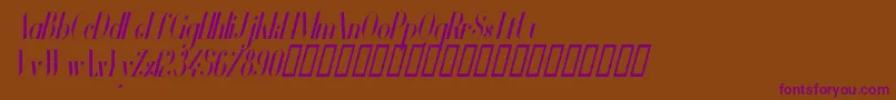 VanityBoldNarrowItalic Font – Purple Fonts on Brown Background