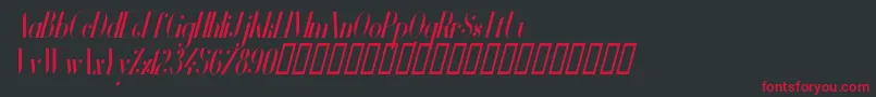 VanityBoldNarrowItalic Font – Red Fonts on Black Background
