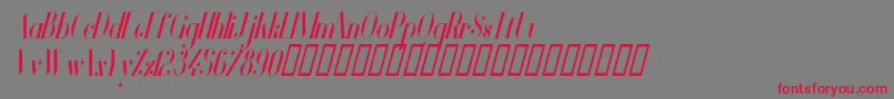 VanityBoldNarrowItalic-Schriftart – Rote Schriften auf grauem Hintergrund